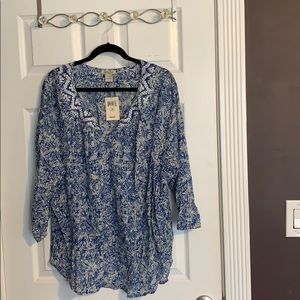 Lucky Brand Blue Floral Blouse